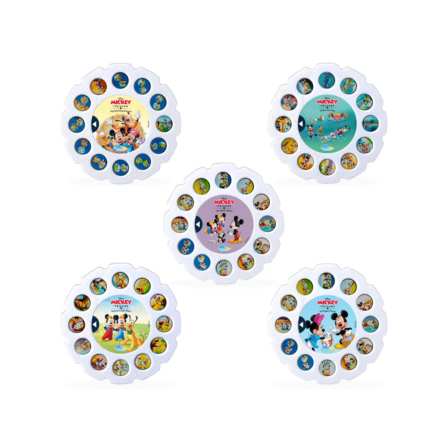 Set of five Mickey & Friends picture discs