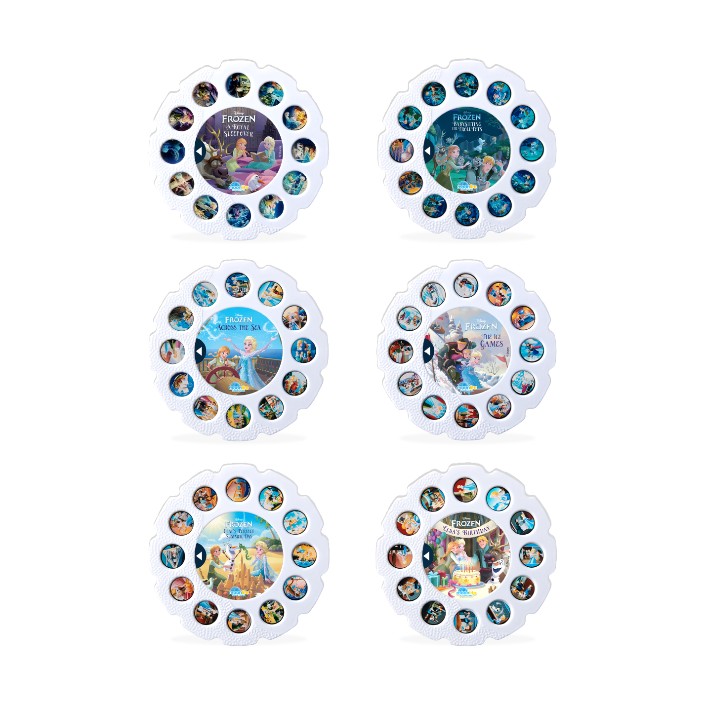 Set of six Frozen Moonlite picture discs