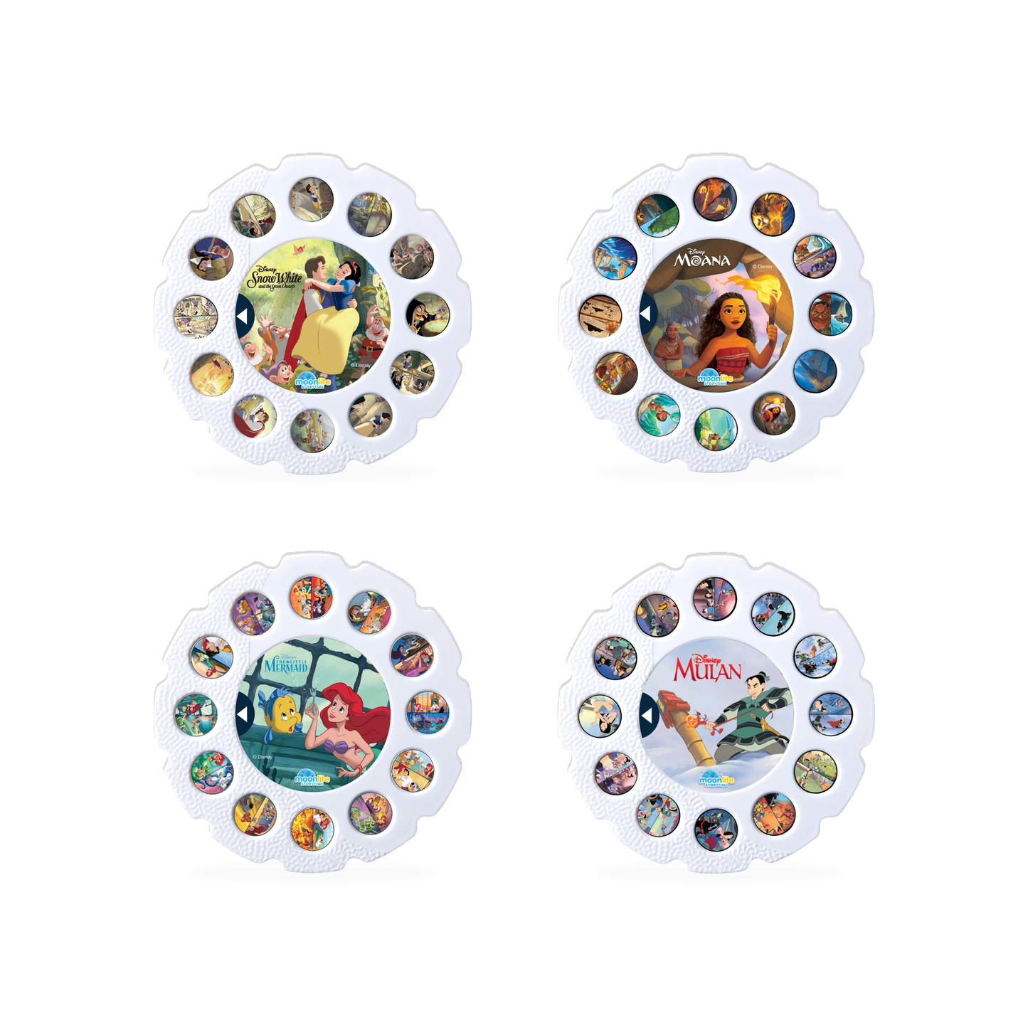 Four World of Disney Princess picture discs.