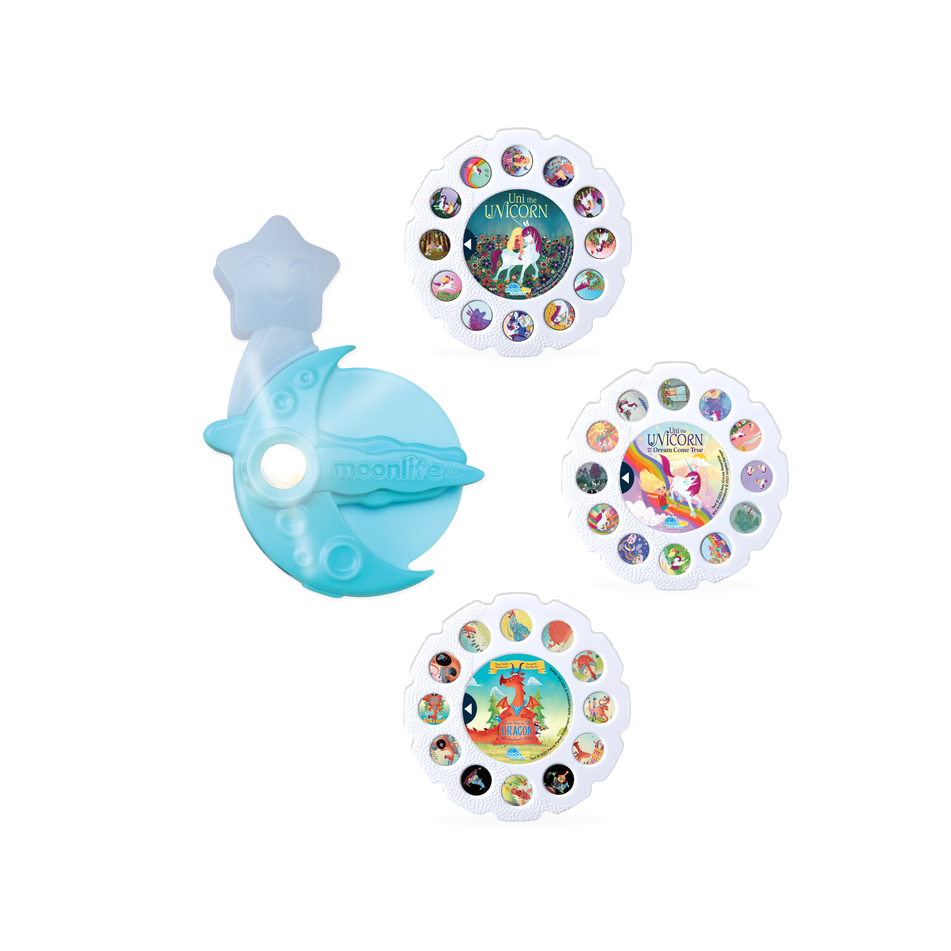 Three Random House picture discs with the Moonlite Storytime Projector