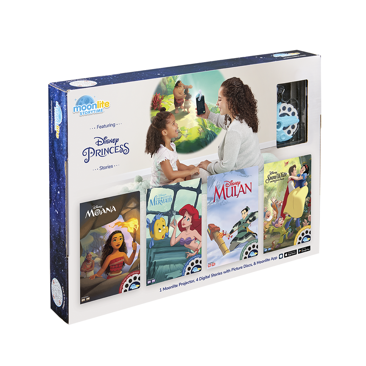 The Disney Princess 4-Story Gift Box Set with Projector