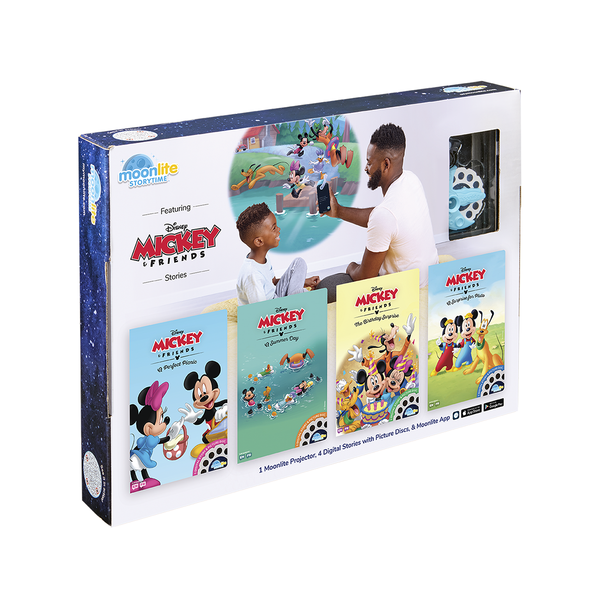 The Mickey Mouse & Friends 4-Story Gift Box Set with Projector