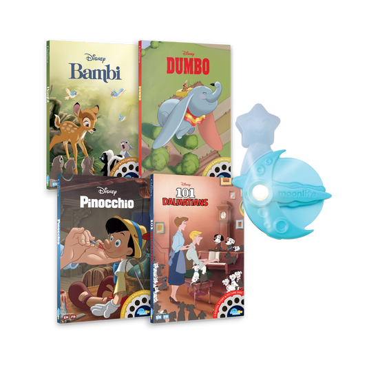 4-Story set of Disney Classics Moonlite Single Stories. Moonlite Projector included.